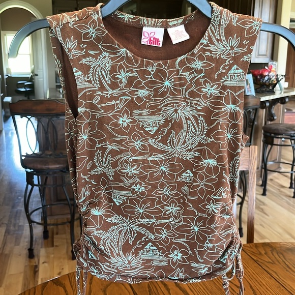 Tops - Baby Tee Tropical Tank Coffee Bean Brown
